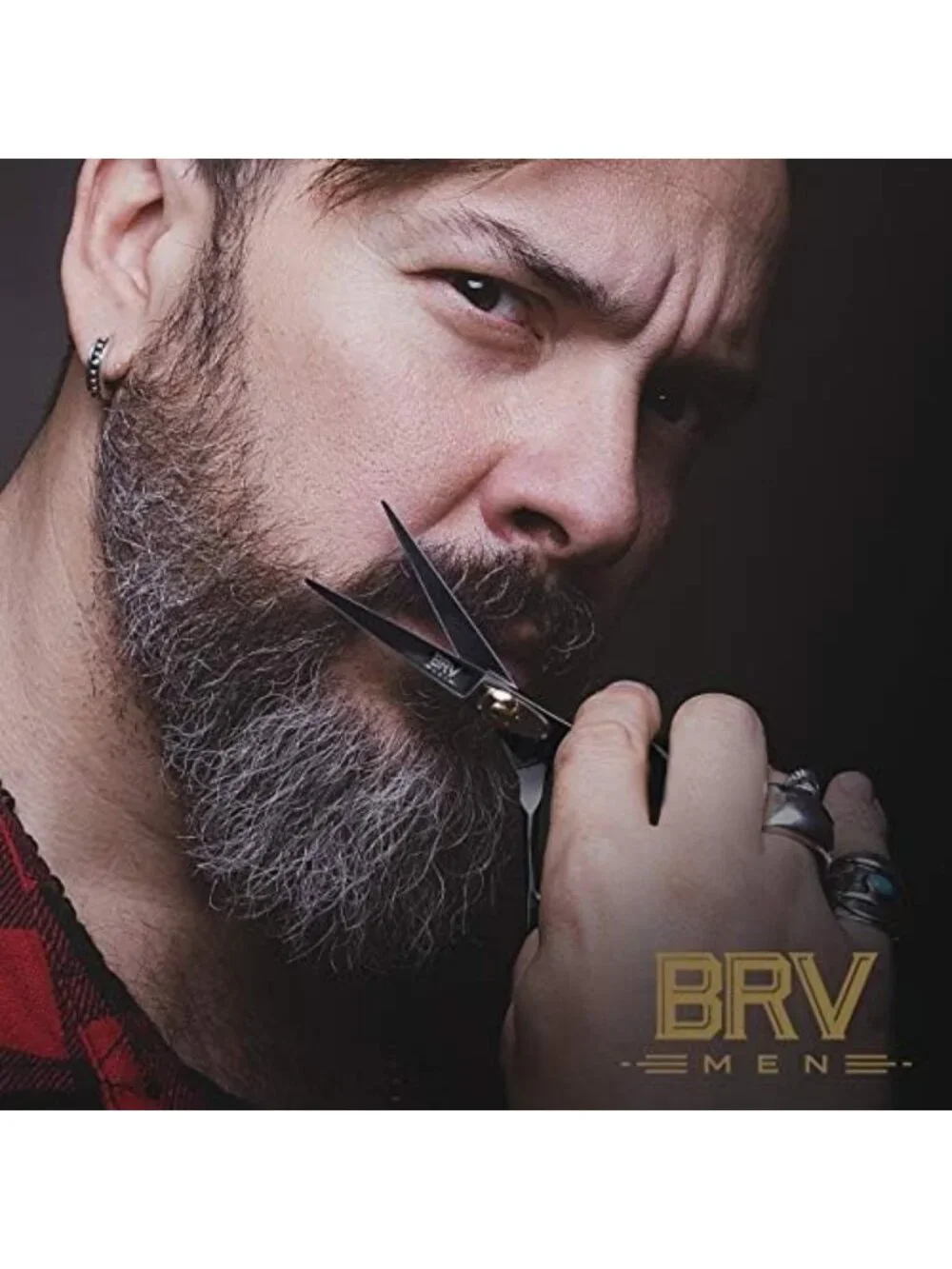5.5” Mustache & Beard Trimming Scissors - High Carbon Steel, Razor Sharp Shears